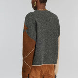 Camisola Oversized em Mistura de Alpaca Cinza e Camel Gaston | SEMICOUTURE