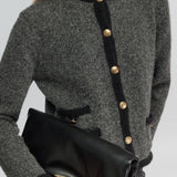 Cardigan em Malha de Alpaca Cinza Dulcinea | SEMICOUTURE