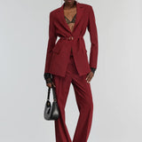 Blazer Estruturado Vermelho com Cinto Gianna | SEMICOUTURE