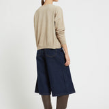 Camisola de Malha Bege com Decote em V | ottod'ame