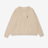 Camisola de Malha Bege com Decote em V | ottod'ame