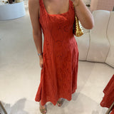 Vestido Midi Bordado em Terracotta | Violeta Store