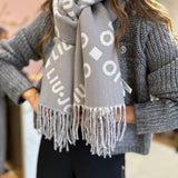 Cardigan em Mistura de Alpaca e Lã Cinza com Fio Lurex | Liu Jo