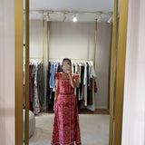 Vestido Midi Estampado Bordô | Violeta Store