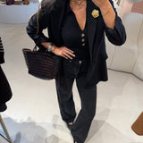 Jeans Preta Wide Leg | TWINSET