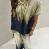 Conjunto blusa e calça acetinado Ottod'ame com print tie dye