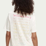 T-shirt de linho com estampado nas costas
