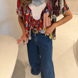 Blusa Lunar Boho Multicolor Manga Curta | FARM RIO