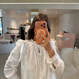 Blusa Eyelet Branca Manga Comprida com Ilhós | FARM RIO