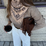 Bandana Grande em Malha Bege | VIOLETA