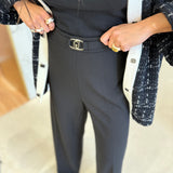 Calça Cullote Preta com Cinto | Liu Jo