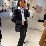 Blazer em Mistura de Lã com estampa Xadrez | ottod'ame