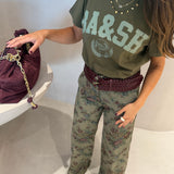 T-shirt Ioni Kaki com Print Universitário | BA&SH