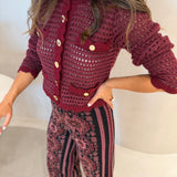 Cardigan Érica Bordeaux em Tricot | CECILIA PRADO