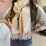 Cachecol com Franjas Bege | Liu jo