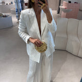 Blazer TWINSET em cetim branco com textura