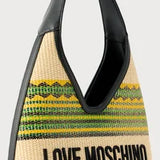 Mala de Ombro em Ráfia Multicolor | Love Moschino