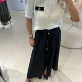 T-shirt de malha tricotada TWINSET em branco com contraste no