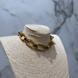 Choker/Colar Corrente com Elos Retangulares em Pedras Naturais