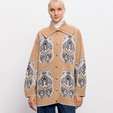 Casaco Castanho em Malha Jacquard | TWINSET