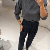 Calça em Mistura de Lã Risca de Giz | ottod'ame