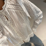 Blusa Eyelet Branca Manga Comprida com Ilhós | FARM RIO