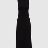 Vestido Longo Preto em Malha com Crochet | TWINSET