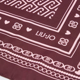Lenço Quadrado Grande Bordeaux Monograma | LIU JO
