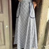 Saia Midi Xadrez Clara | Violeta