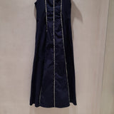Vestido Midi Azul-marinho Minimal Chic | Violeta Store