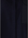 Cardigan Laetitia Azul-Noite em Lã | SEMICOUTURE