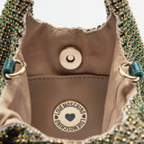 Mala LOVE MOSCHINO com strass verde esmeralda