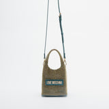 Mala LOVE MOSCHINO com strass verde esmeralda