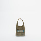 Mala LOVE MOSCHINO com strass verde esmeralda