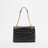 Mala de ombro Love Moschino acolchoada em preto com alça de corrente