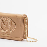 Mala de Ombro Com Monograma Bege | Love Moschino