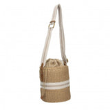 Mala de Mão "Bucket Bag" em Ráfia Bege | LIU JO