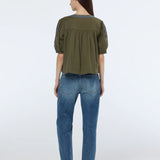 Blusa Scotch & Soda verde com bordados