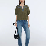 Blusa Scotch & Soda verde com bordados