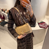 Mala de Ombro Mini Lock Camel | Love Moschino