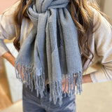 Estola com Logotipo em Relevo Cinza | Liu Jo