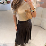 T-Shirt Alma em Lã com Detalhe em Seda | Semicouture