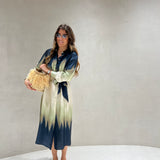 Camiseiro acetinado Ottod'ame com print tie dye azul