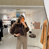 Bomber Castanho em Pêlo Sintético Tricotado | Liu Jo