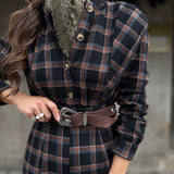 Macacão Xadrez Bibury com Botões Frontais | Violeta