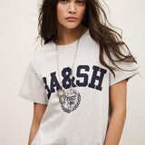 T-shirt Cinza com Logótipo Azul Ioni | ba&sh