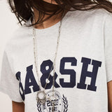 T-shirt Cinza com Logótipo Azul Ioni | ba&sh