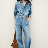 Macacão Cargo em Denim Myrella | Ba&sh