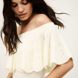 Top Salda Ombros Nus Ecru com Folhos | BA&SH