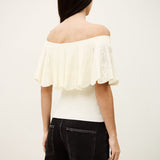 Top Salda Ombros Nus Ecru com Folhos | BA&SH